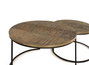 GINER Y COLOMER - Tables gigognes de salon en fer et aluminium - Set de 2 tables (Ø45x76 cm et 40x60x60 cm) - Couleur noir et bronze